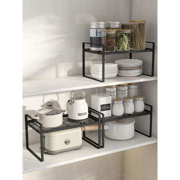 廚房臺面儲物架下水槽多層鍋具架隔板收納調料架櫥柜內分層置物架