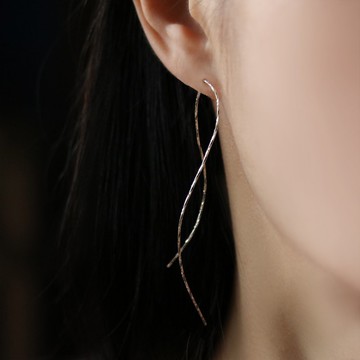 螺旋紋曲線耳鉤/耳夾