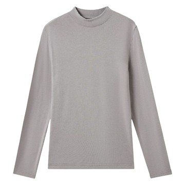 薆米克 中領羊毛原絨衣  L  灰紫