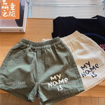 【新品熱銷】男女童短褲 兒童休閒褲 兒童熱褲 正韓童裝 早春新款薄款休閒短褲 字母韓版寬鬆純棉短褲 中兒童文藝風百搭YY