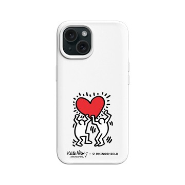 iPhone 15 SolidX 白 - Keith Haring - 愛心