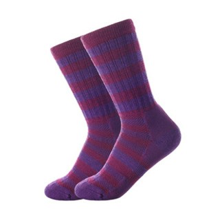 Merino 女款中筒襪36-40碼 4條紋深紫色