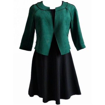 清貨價！春女裝新款兩件套修身七分袖中長款連衣裙