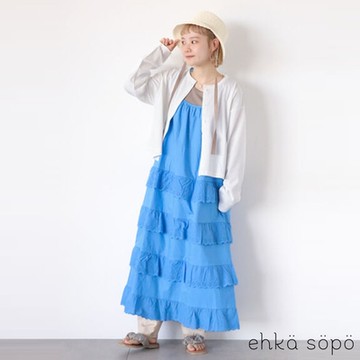 ehka sopo  甜美蕾絲荷葉層次設計綁帶連身洋裝