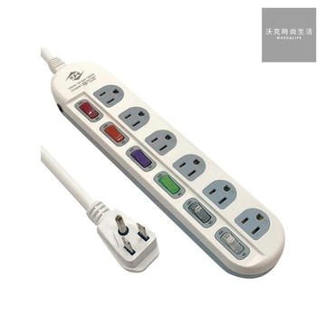 威電牌過載斷電延長線/3孔6座6切/6尺/CK3661