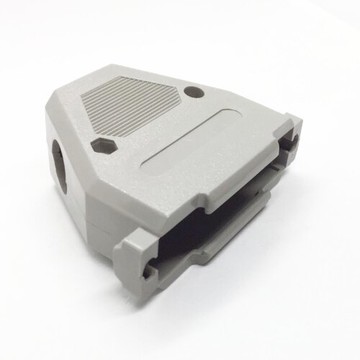 DB37P 斜角45度出線口 灰色外殼 D-SUB串口頭 焊線式接頭外殼-5入/包(含稅)【佑齊企業 iCmore】