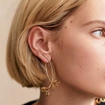 飾品 耳環 耳飾 女生耳環 法式耳環 純銀耳環 大耳環 復古 耳環夾式 耳釘 s925純銀針 耳釘 配飾 鏤空 102