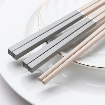 客滿多輕奢簡灰玎珰筷酒店餐飲家用抗菌防霉合金筷耐高溫中式商用