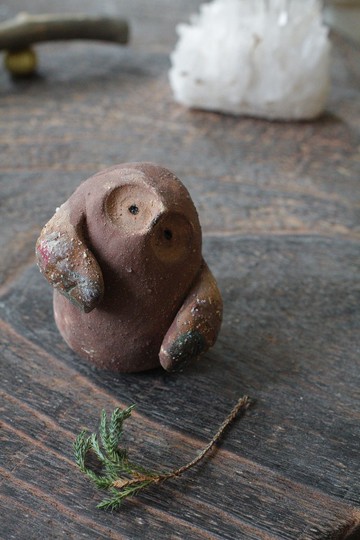 純手捏質樸陶瓷貓頭鷹擺飾10