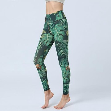 任-【ALLK 歐楷】促銷 印花踩腳韻律瑜珈褲 圖片色(尺寸L-XL/中大尺碼/運動/健身)