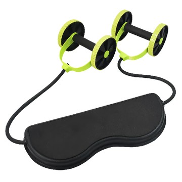 Healgenart 多功能運動拉力雙輪健腹器  黑色 + 螢光綠