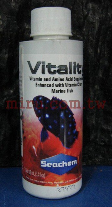 【西高地水族坊】美國原裝進口 西肯Seachem Vitality 海水魚免疫維他命250ml