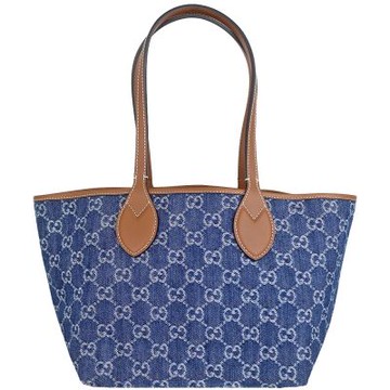 GUCCI Totissima 藍色牛仔布小托特包