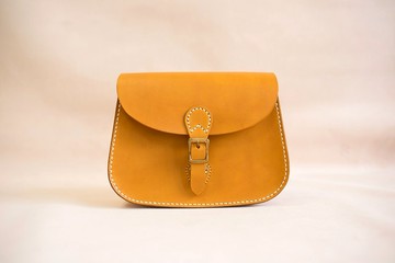 【切线派】好看的蜜糖色 复刻经典马鞍包真皮手工斜挎包单肩包