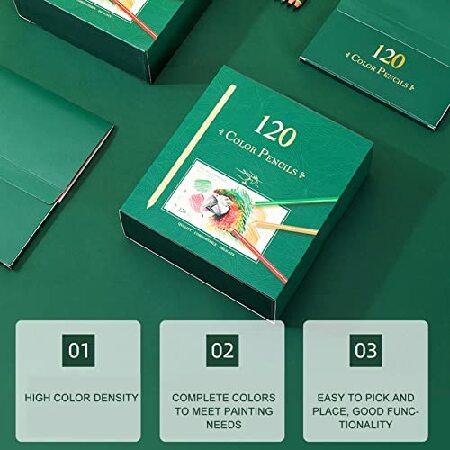 120 Colored Pencils for Artists Glossy, Colored Pencils Set, Color Rendering Oil Based Professional Colored Pencils with Green Box for Drawing Adult A