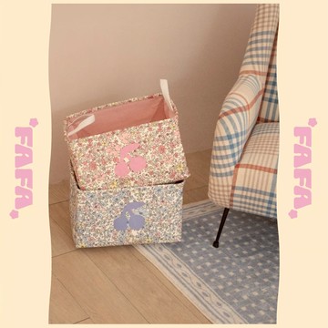 隔日到貨｜碎花軟式收納籃 衣櫥髒衣籃 可水洗 帶提把收納箱 衣物雜物收納 家用整理籃 限量現貨｜FAFA 發發家居 台灣