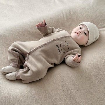 嬰兒秋冬衣服德絨連體衣內搭打底加絨小月齡寶寶保暖內衣冬裝睡衣鑫弘-萌寶童裝可開發票