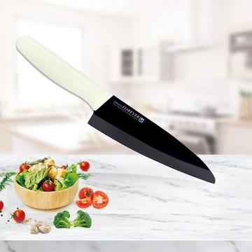 日本FOREVER 日本製 高精密標準系列陶瓷刀18CM 黑刃白柄