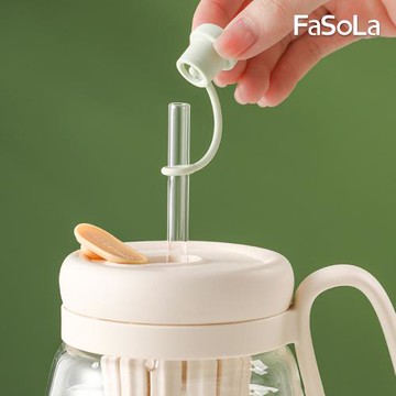 FaSoLa 簡約防塵 防漏矽膠吸管套 (通用款)-2入