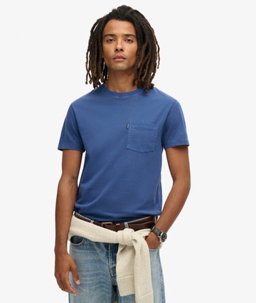 Superdry Men's Men's Essential Washed Pocket T-shirt Navy / Washed Supermarine Navy - Size: M