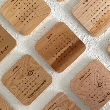 【此木の悠】客製化禮物 台灣檜木｜月曆款 杯墊｜一款有味道的杯墊