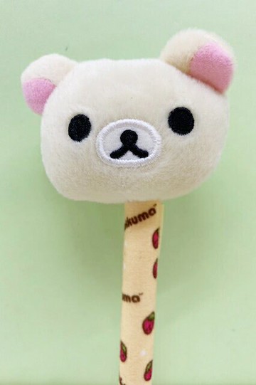 【震撼精品百貨】Rilakkuma San-X 拉拉熊懶懶熊 拉拉熊絨毛造型原子筆/中性筆-妹妹草莓#26033 震撼日式精品百貨