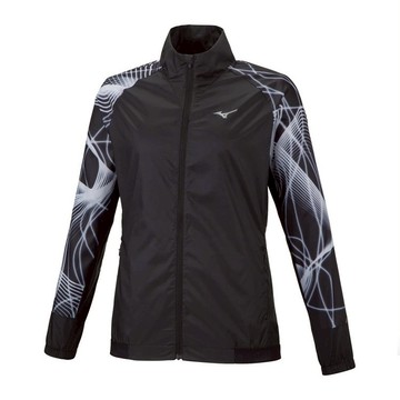 Mizuno 美津濃【授權經銷】＊零碼S＊女款 路跑風衣 外套 輕量 運動  黑紋路 J2ME270109