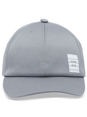 Thom Browne - twill 6-panel baseball cap - unisex - Cotton - M - Grey
