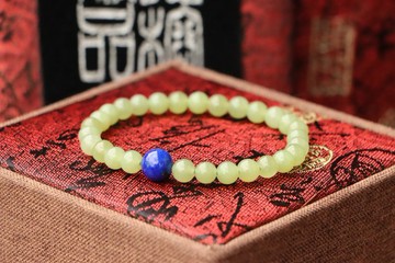 原礦天然和闐玉手珠 6mm 天然青金石隔珠 和田玉 玉石 礦石 客製