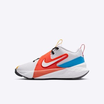 Nike 耐吉 Team Hustle D 12 GS [IM3382-111] 大童 籃球鞋 運動鞋 魔鬼氈 白 橘紅