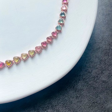 彩虹愛心碧壐手鍊