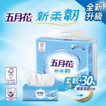 【五月花】新柔韌抽取式衛生紙100抽x60包(箱)-民視消費高手