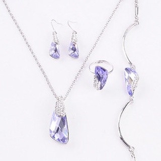 [超值商品]新光飾品藍(金)色水晶施華洛元素四件組