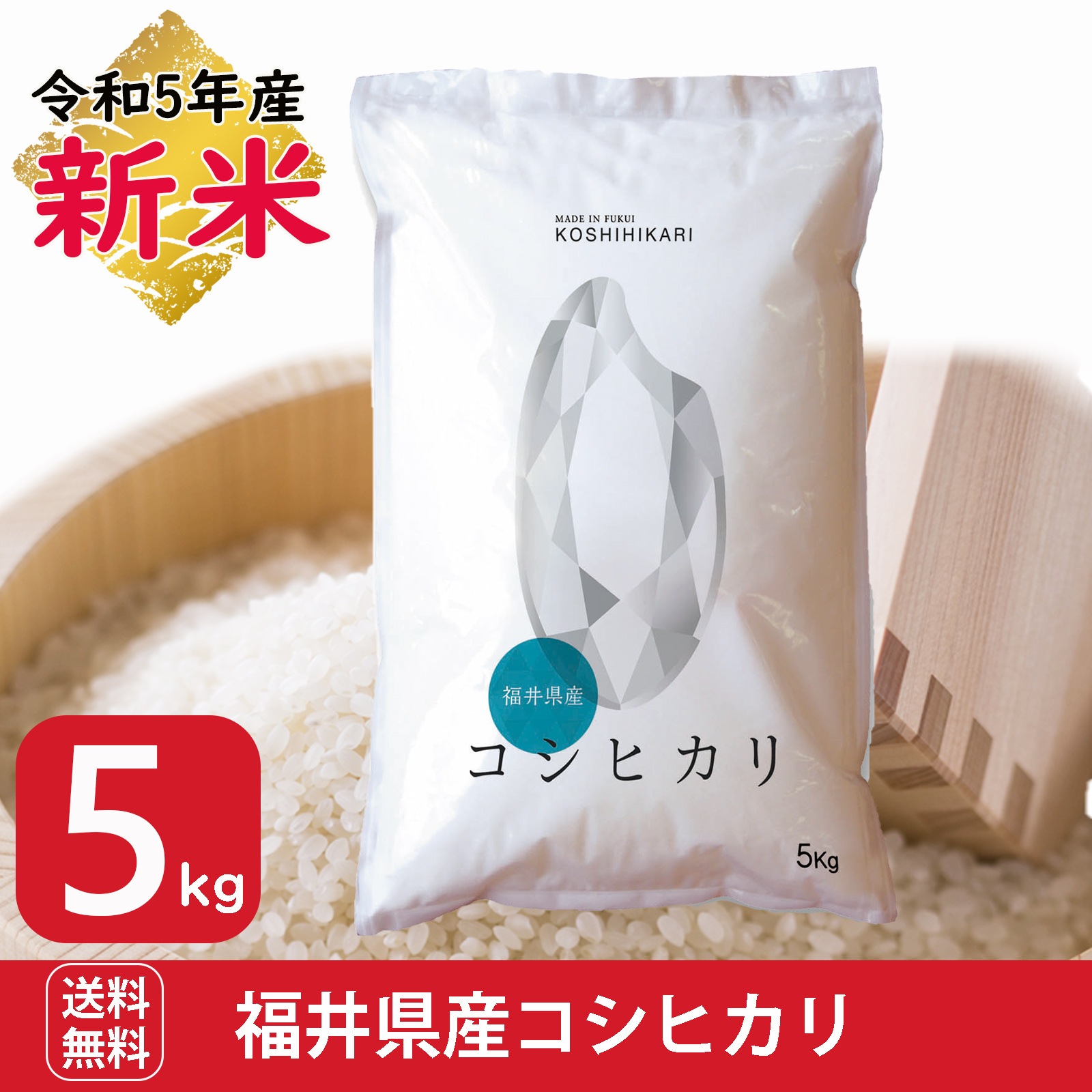 新米 福井県産コシヒカリ5kg 白米　令和5年産