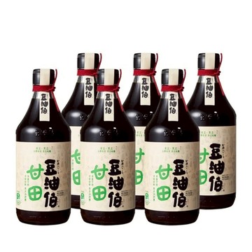 【豆油伯】豆油伯甘田釀造醬油（薄鹽）500mlx6_廠商直送