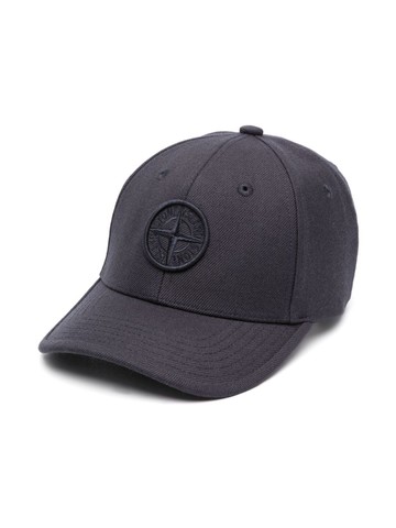 Stone Island Junior - Compass-motif cotton baseball cap - kids - Acrylic/Wool/Cotton - 2 - Blue