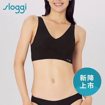 sloggi-ZERO FEEL TOP日本版零感系列有機棉低V款背心式內衣 純粹黑