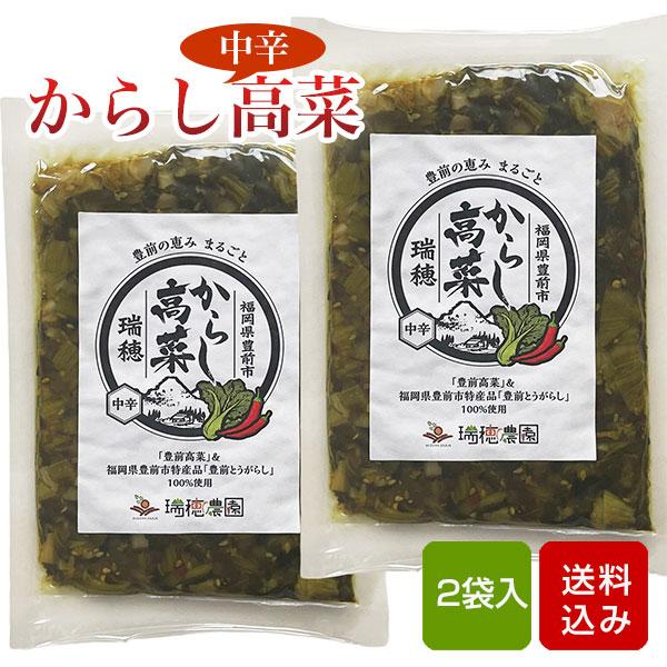 辛子高菜 120g×2袋  高菜 国産 漬物 漬け物 福岡県産 メール便