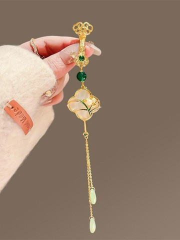 古風氣質如意蘭花吊墜壓襟旗袍掛件新中式掛飾胸花漢服配飾裝飾品