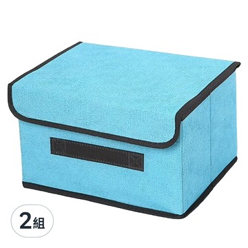 BangJiaShi 幫家適 棉麻收納盒組  藍色  大(36 x 24 x 24cm)  6個