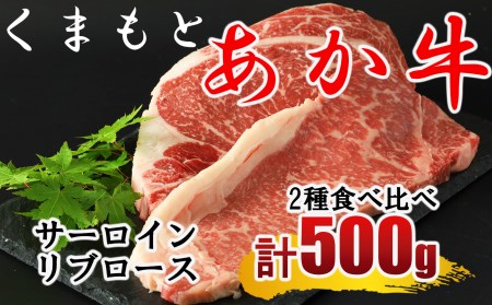 くまもと あか牛 ステーキ2種 食べ比べ サーロイン約250g リブロース約250g