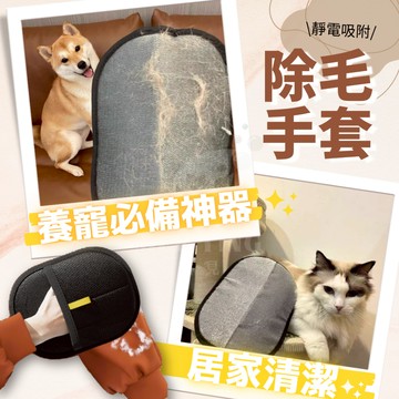 寵物靜電除毛手套 貓毛 清理器 雙嚮 刷毛 颳毛 粘毛 貓毛 吸附 去貓毛神器 按摩手套 寵手套 狗狗除毛
