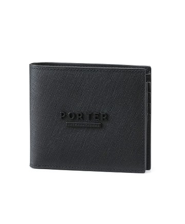 【PORTER INTERNATIONAL】DEFINE真皮雙折短夾 11866-03301 (黑色)
