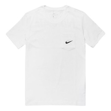 Nike Pocket Air Logo Solid Color Short Sleeve White