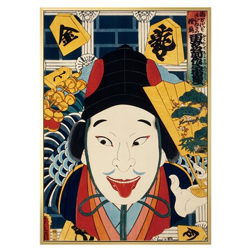 Boluo 菠蘿選畫所 浮世繪 • 優伶 掛畫  40 x 30cm  金色