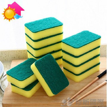 溫度2入組雙面清潔海綿菜瓜布(約長11x寬7x高3cm)/海綿/魔力刷/百潔布/雙面菜瓜布