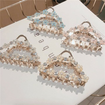 頭飾品春夏款五瓣花氣質涼爽抓夾發抓旅行發卡劉海發飾