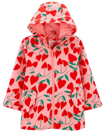 Toddler Cherry Hearts Rain Coat