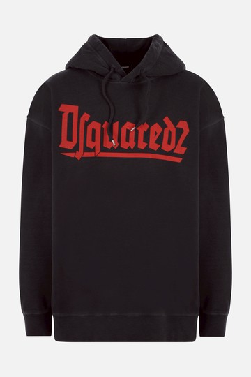 DSQUARED2 logo printed jersey hoodie Man