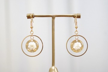 樹脂藝術 圓形耳環・晨曦之夢